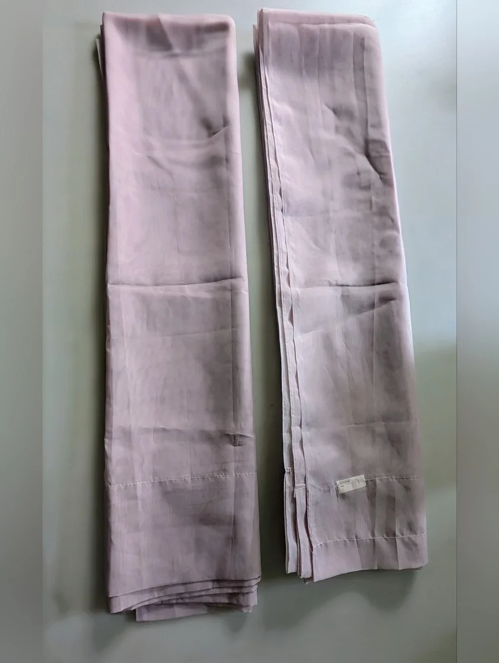 Voile Pale Lilac Sheer Curtains, Translucent Fabric. Rod Pocket. 2 Panels.